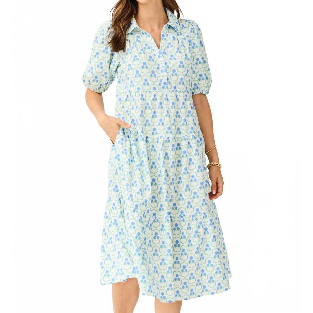 NEW MARY SQUARE eloise floral midi dress in sweetbriar lattice